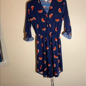 Navy blue watermelon dress